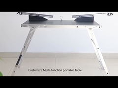 বহিরঙ্গন আয়তক্ষেত্রাকার ভাঁজযোগ্য ক্যাম্পিং টেবিল বহনযোগ্য নিয়মিত অ্যালুমিনিয়াম ক্যাম্পিং টেবিল